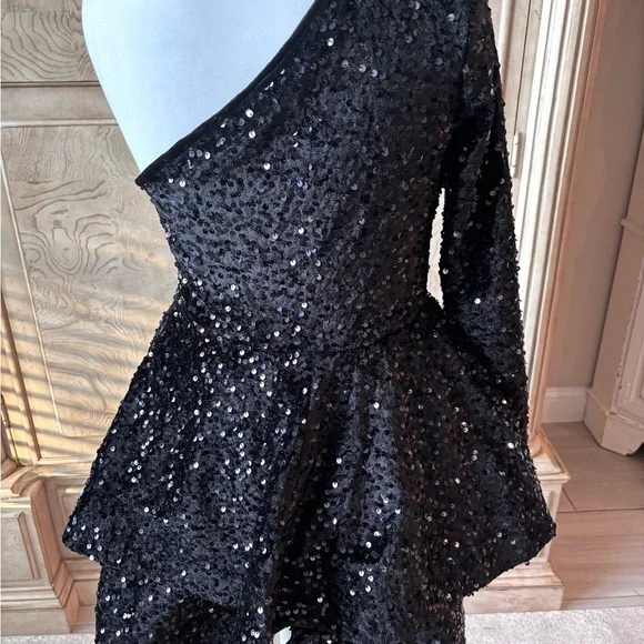 NEW Black Dress, Black Sequin Dress, Mini Dress, Prom Dress, NWOT Size 0 - Picture 6 of 10